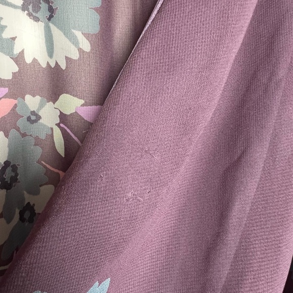 Altar’d State Sheer Purple Floral Lined Romper Size Small - Picture 7 of 8